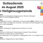Gottesdienste im August 2025